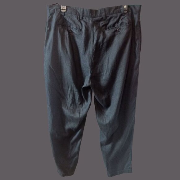 Nautica Clipper Mens Relax Fit Linen Pants 40W X 32L Black - Picture 2 of 9